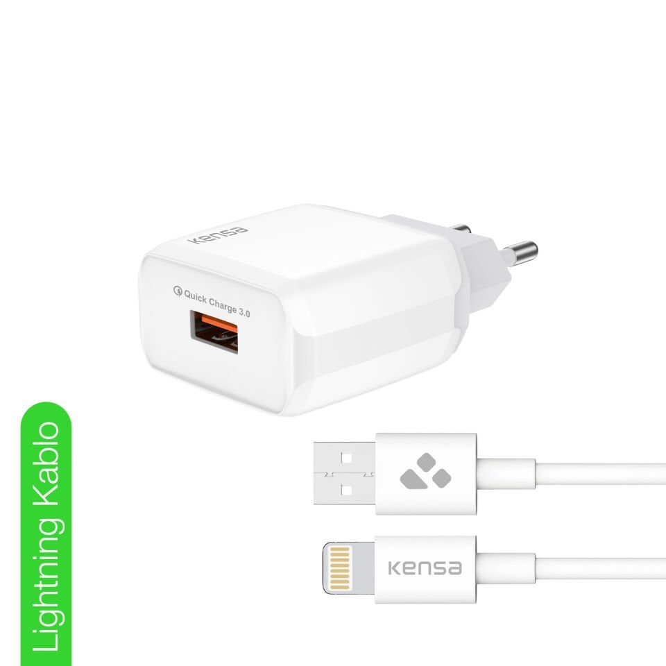 20W QC Hızlı Şarj Başlığı + Lightning Kablo