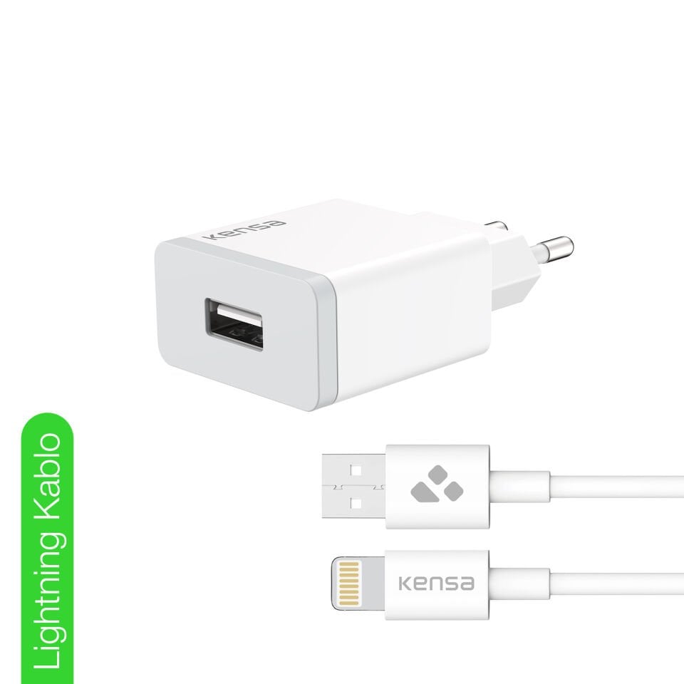 10W 2.1A USB Şarj Başlığı + Lightning Kablo