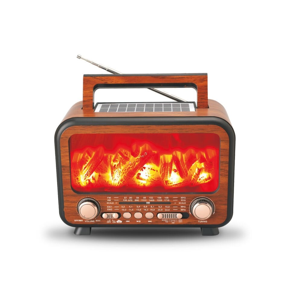 Güneş Enerjili Taşınabilir Çok Fonksiyonlu Nostaljik Speaker