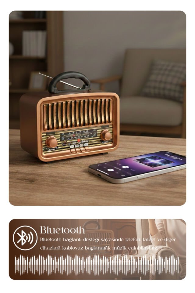 Taşınabilir FM/AM/SW Bluetooth Nostaljik Speaker