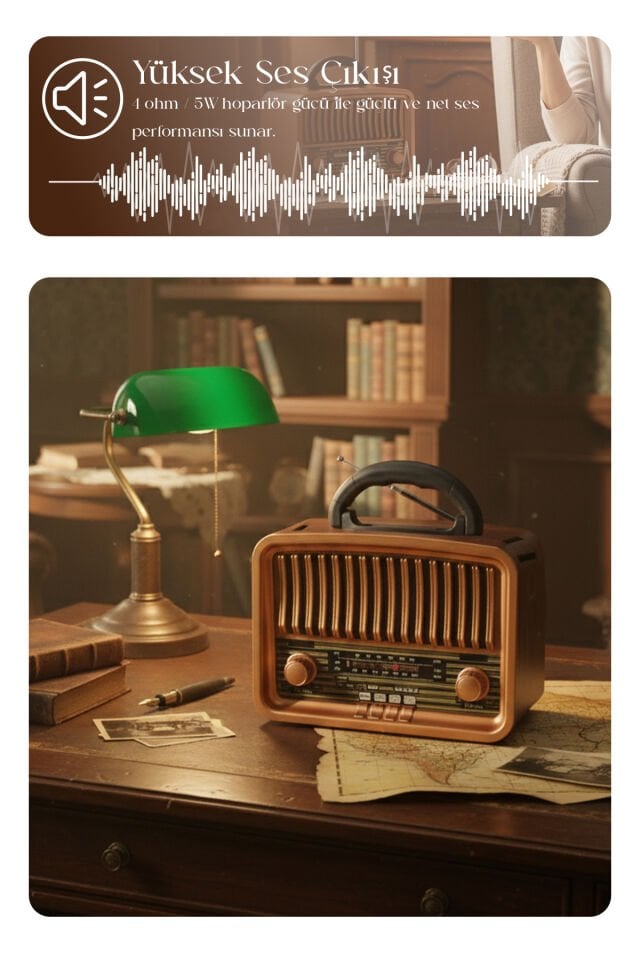 Taşınabilir FM/AM/SW Bluetooth Nostaljik Speaker