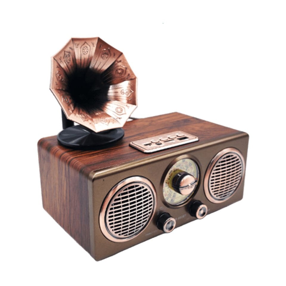 Gramofon Görünümlü Bluetooth Nostaljik Speaker