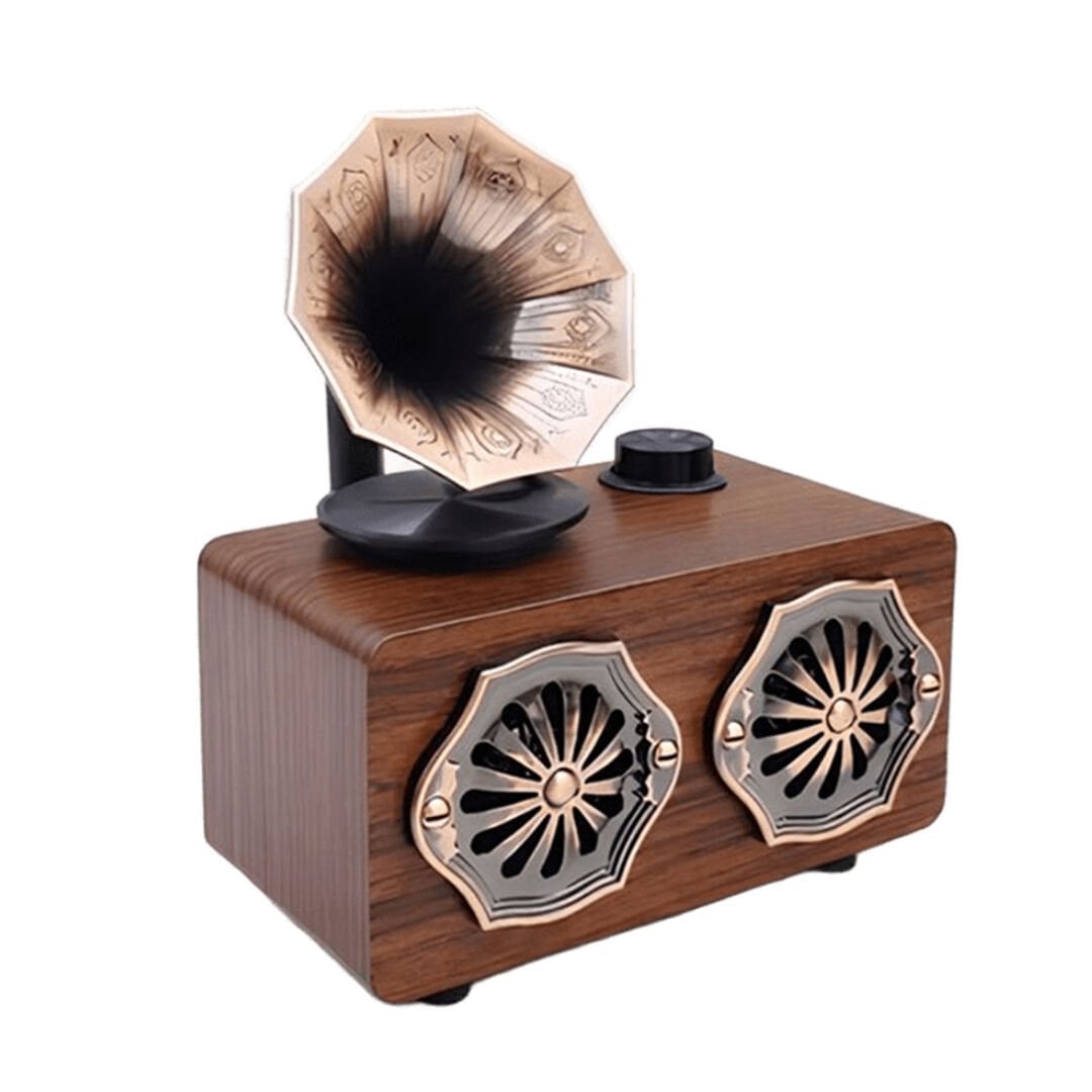 Gramofon Görünümlü Bluetooth Nostaljik Speaker