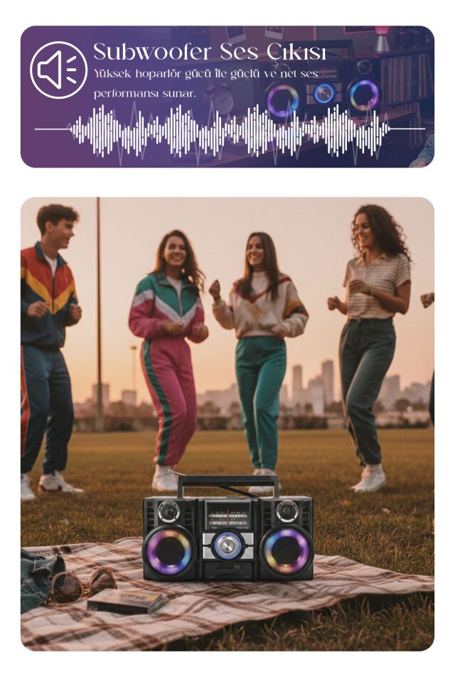 Dinamik Renkli Aydınlatmalı Nostaljik Speaker