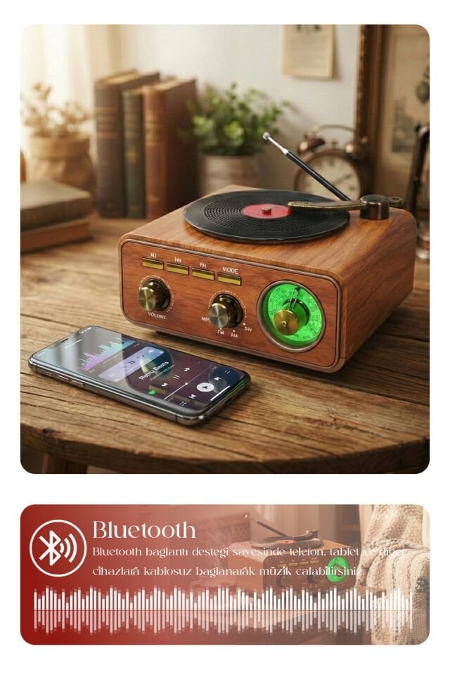 Taşınabilir FM/AM/SW Bluetooth Nostaljik Speaker