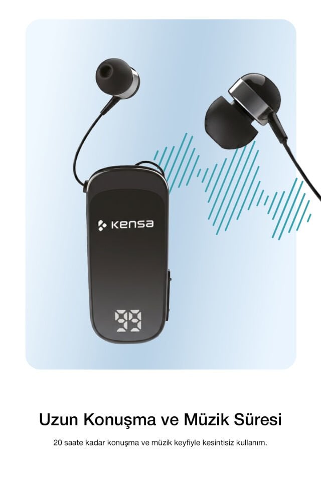 Makaralı Bluetooth Kulaklık Gri