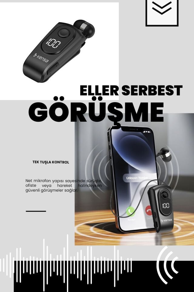Makaralı Bluetooth Kulaklık