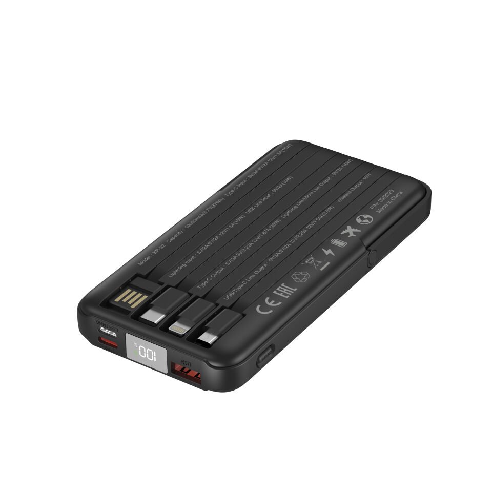 10.000 mAh Dahili Kablolu Wireless Hızlı Şarj Powerbank