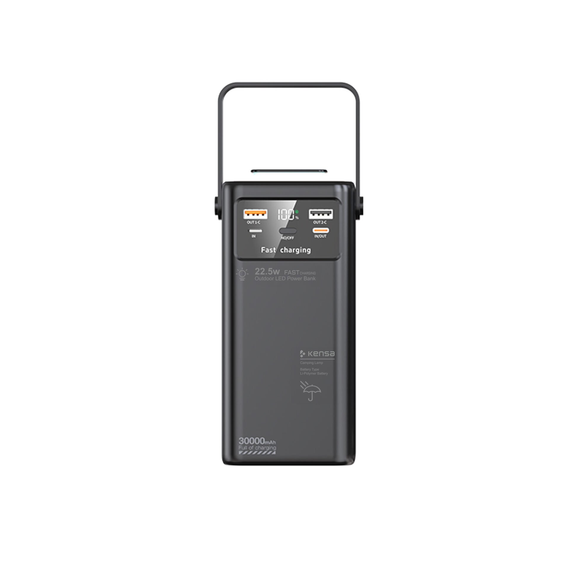 30.000 mAh Outdoor Işıklı Hızlı Şarj Powerbank