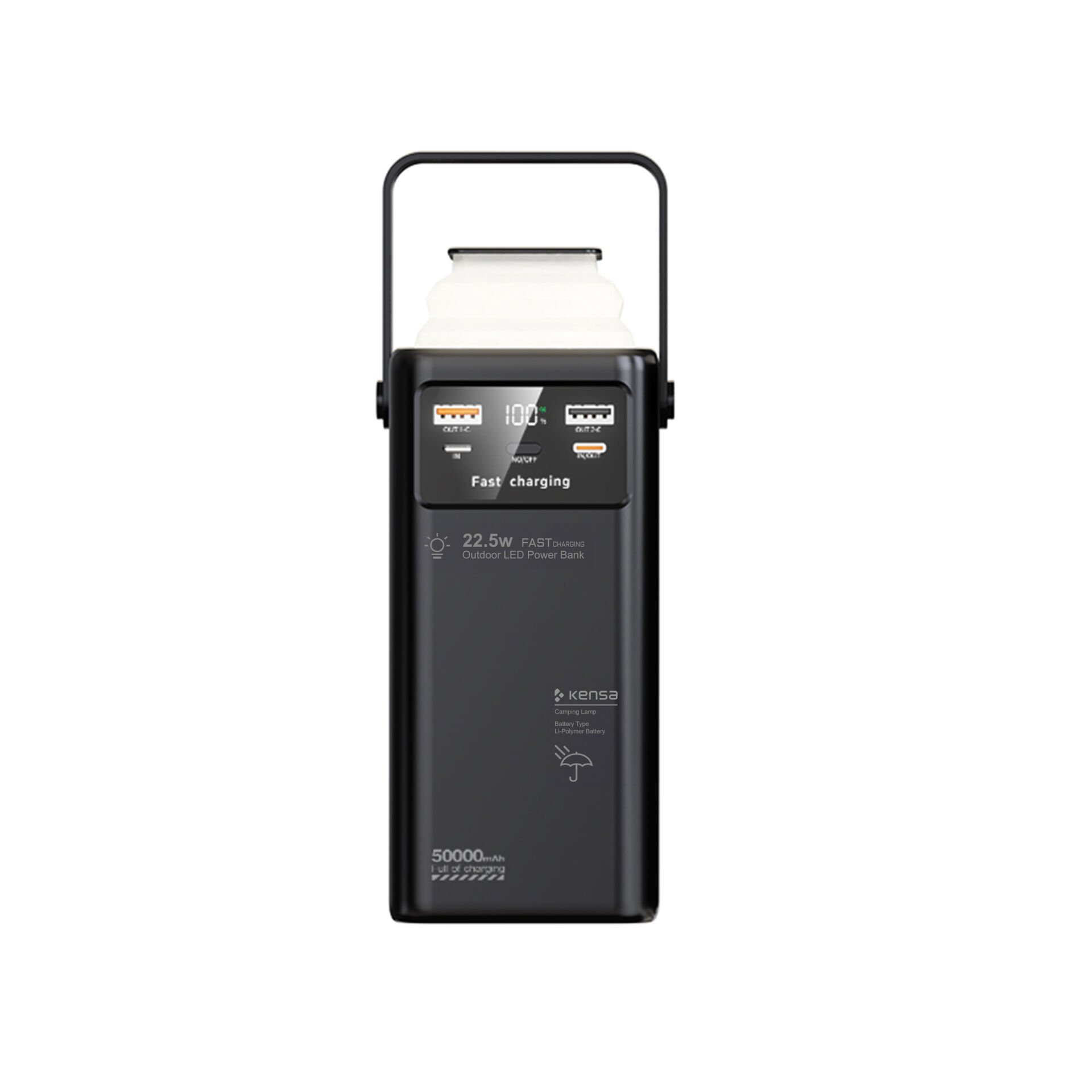 50.000 mAh Outdoor Işıklı Hızlı Şarj Powerbank