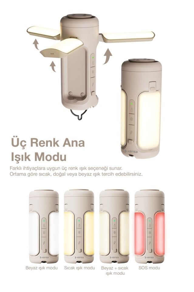 10.000 mAh LED Kamp Lambalı Powerbank