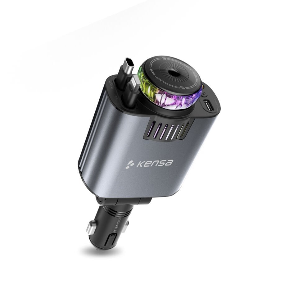 5-in-1 45W Işıklı ve Kokulu Araç Şarj Cihazı