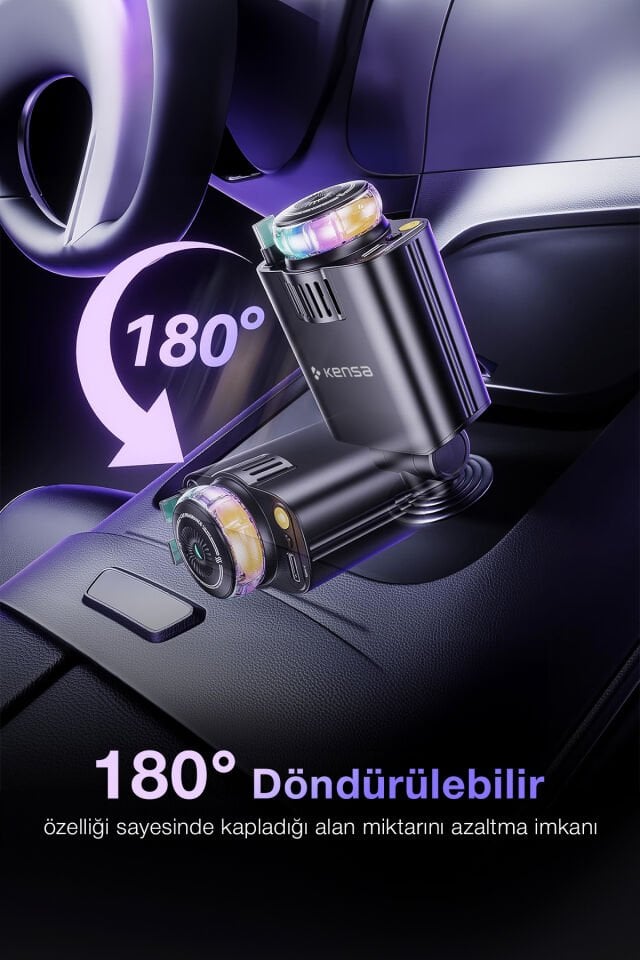 45W Işıklı ve Kokulu Araç Şarj Cihazı