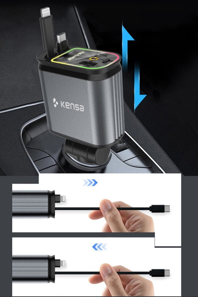 100W LED Atmosfer Işıklı Araç Şarj Cihazı