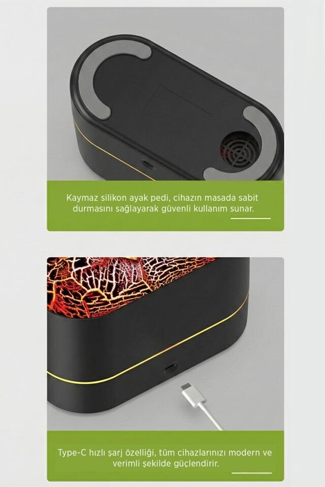 Alev Görünümlü Aromaterapi & Hava Nemlendirici