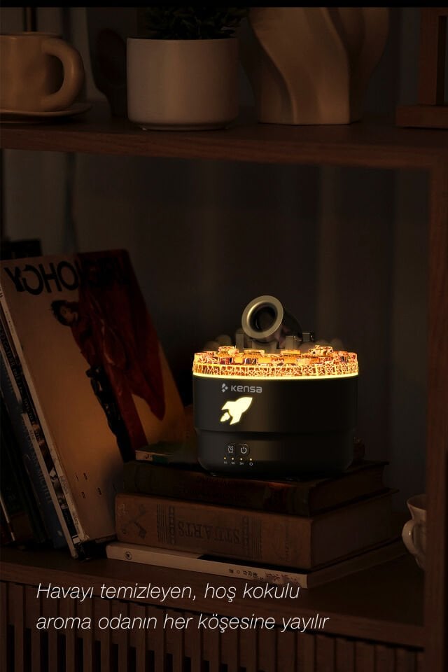 Volkanik Işıklı Ultrasonik Aromaterapi Difüzör