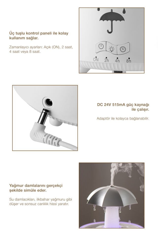 Su Damlası Efektli Aromaterapi & Hava Nemlendirici