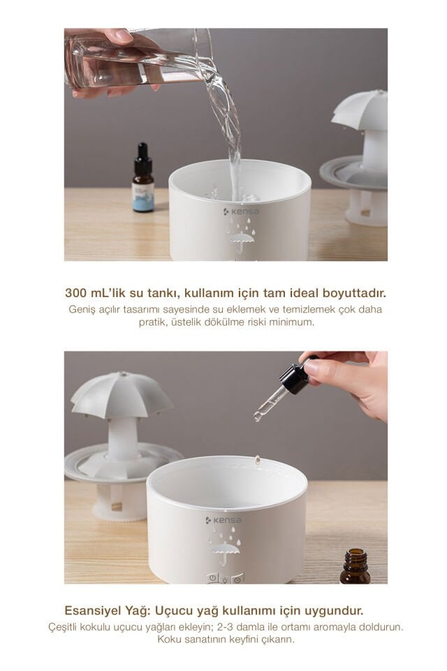Su Damlası Efektli Aromaterapi & Hava Nemlendirici