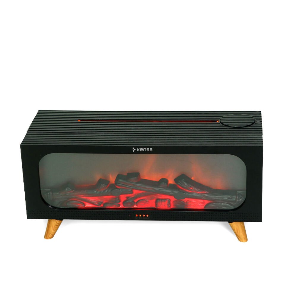 Şömine Alev Efektli Aromaterapi Nemlendirici Ahşap