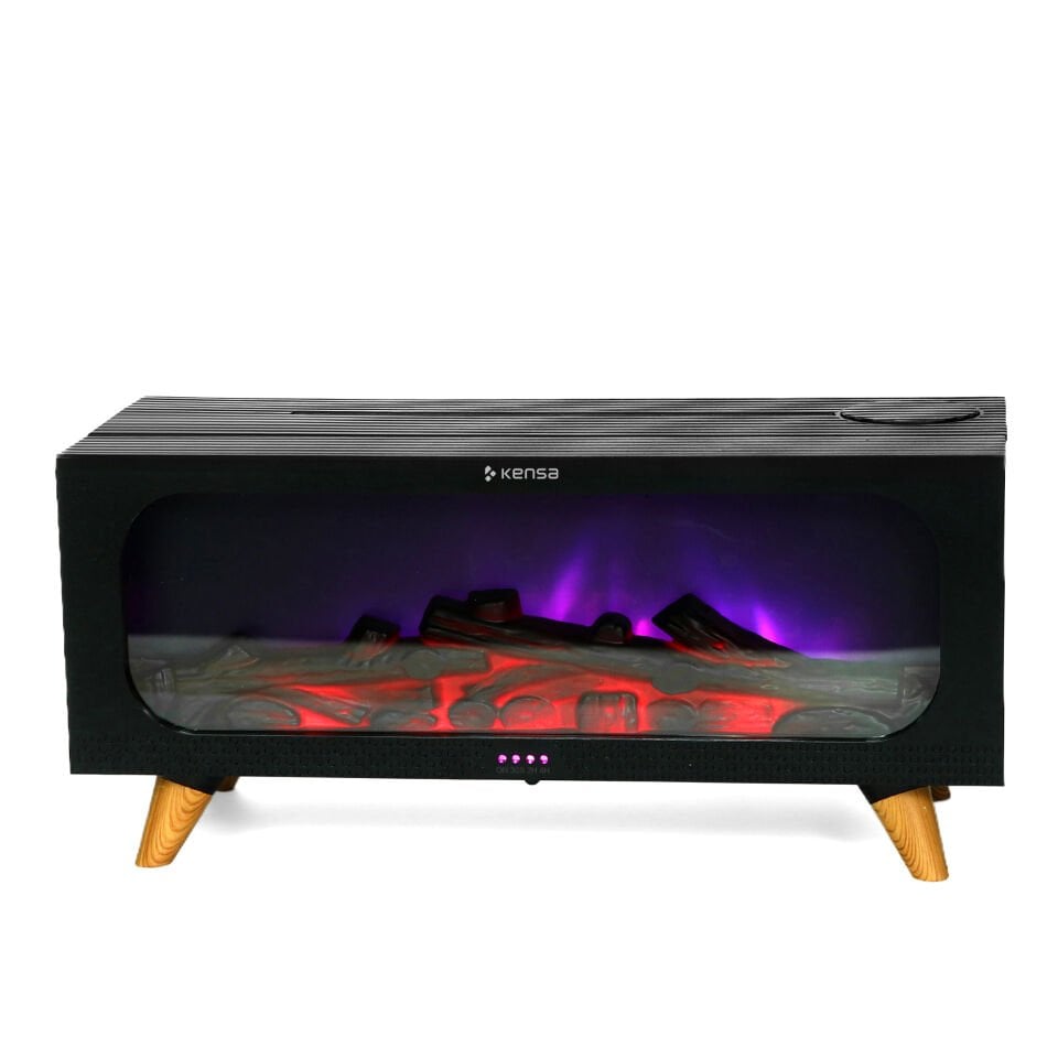 Şömine Alev Efektli Aromaterapi Nemlendirici Ahşap