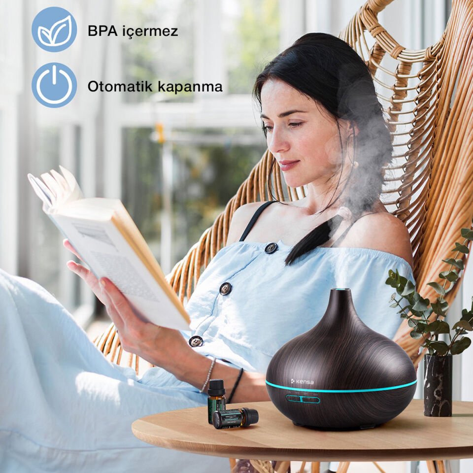 Ultrasonik Aromaterapi Difüzörü & Hava Nemlendirici