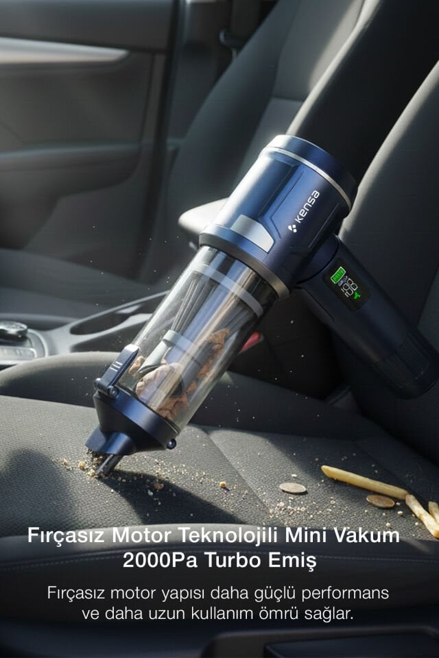 2000PA 100W Kablosuz Araç Süpürgesi